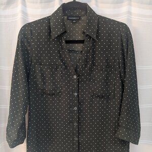 Fortune & Ivy- Green Blouse with White Dots